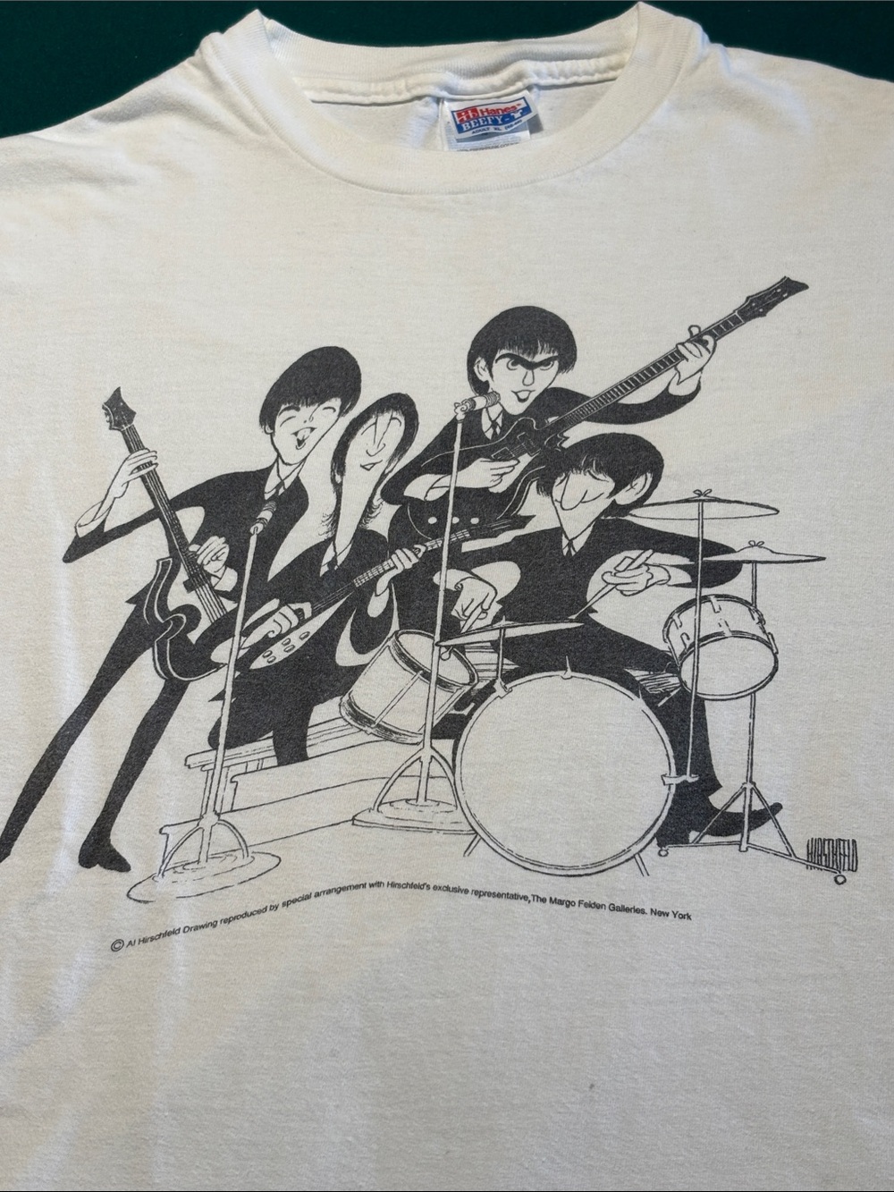 VTG The Beatles GRAIL , Al Hirschfeld Caricature ( Famous ) Sngl Stitch XL $550